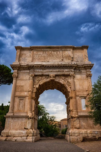 Arc Titus Arco Tito Dans Ville Rome Italie Construit Après — Photo