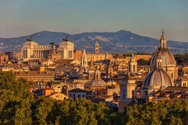 City of Rome sunset cityscape in Italy