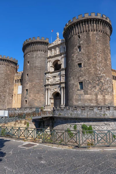 Naples Italie Nouveau Château Castel Nuovo Donjon Angevin Maschio Angioino — Photo