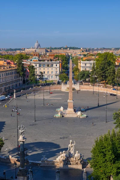 Praça Cidade Piazza Del Popolo Roma Itália — Fotografia de Stock