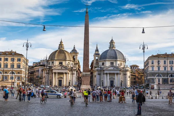 Roma Italia Settembre 2020 Piazza Del Popolo Chiese Santa Maria — Foto Stock