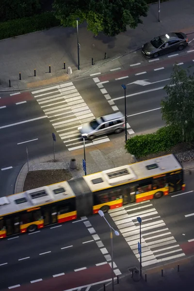 Aerial View Zebra Street Crossing Shape Piano Keyboard Public Transportation — Stock Photo, Image