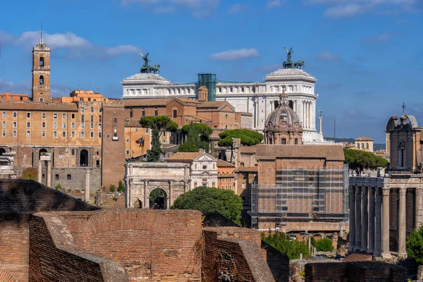 City Rome Italy Cityscape Buildings Roman Forum Capitoline Hill — Foto Stock