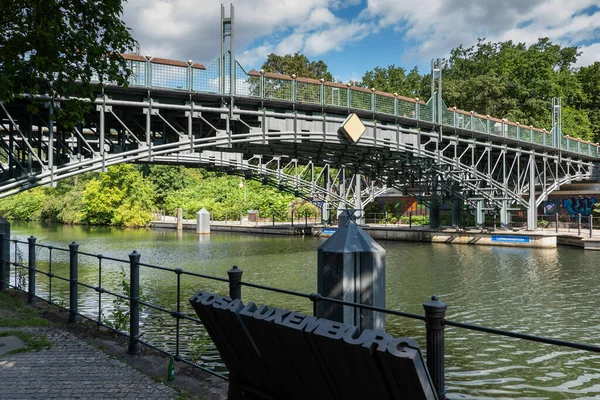 Berlin Deutschland Juli 2021 Rosa Luxemburg Brücke Oder Lichtensteinbrücke Fußgängerbrücke — Stockfoto