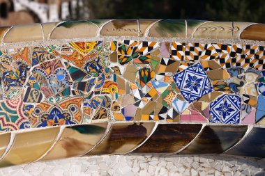 Trencadis Mosaic at Gaudi Park Guell in Barcelona clipart