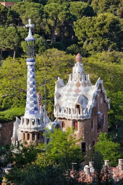Porter's Lodge Pavilions in Park Guell by Antoni Gaudi — Stock Photo, Image