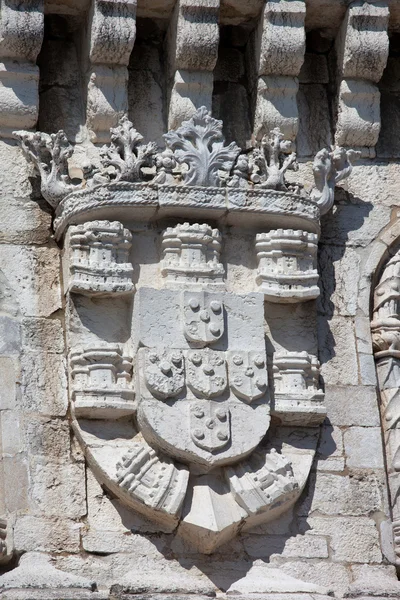 Escudo del Rey Manuel I en la Torre de Belem —  Fotos de Stock