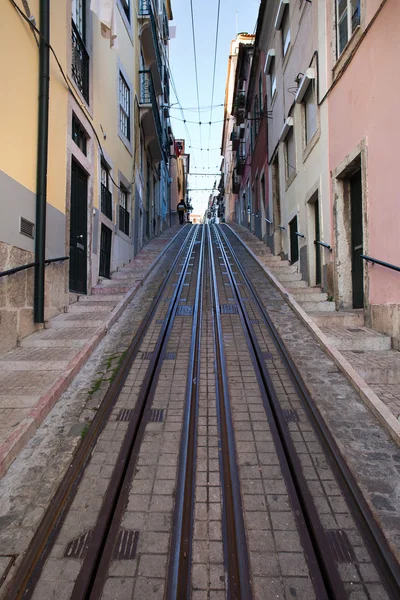 Bica Funicular i Lissabon - Stock-foto