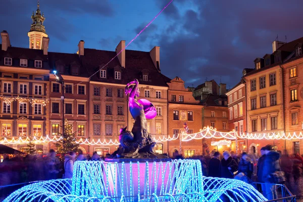 Varsovie Vieille ville à Noël en Pologne — Photo