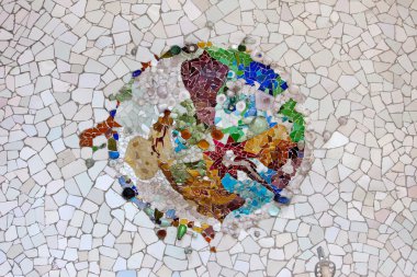 Trencadis Mosaic in Park Guell in Barcelona clipart