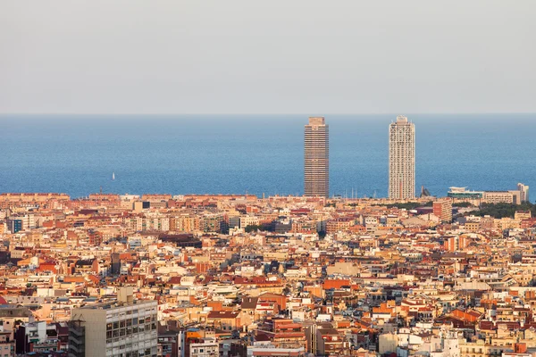 Barcelona Cityscape ao pôr do sol — Fotografia de Stock