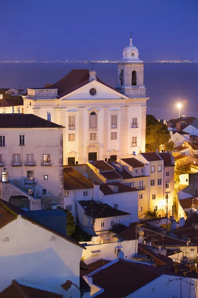 Stare Miasto z Lizbony w nocy w Portugalii — Zdjęcie stockowe