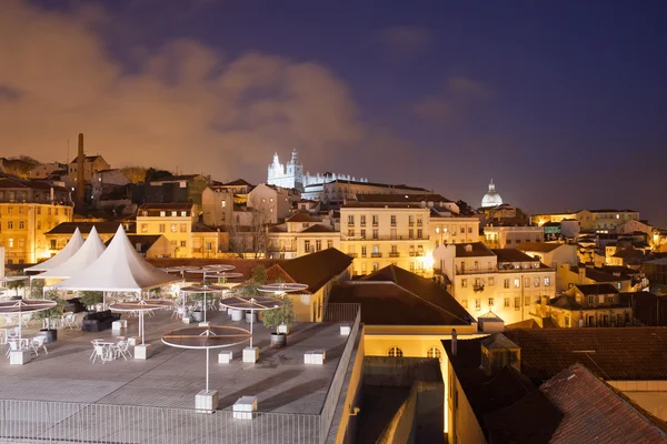 Nacht in der stadt Lissabon in portugal — Stockfoto