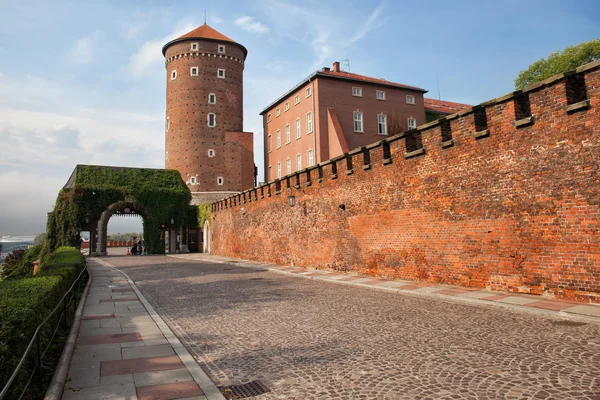 Sandomierska Kulesi ve Wawel Kalesi duvar Krakow — Stok fotoğraf