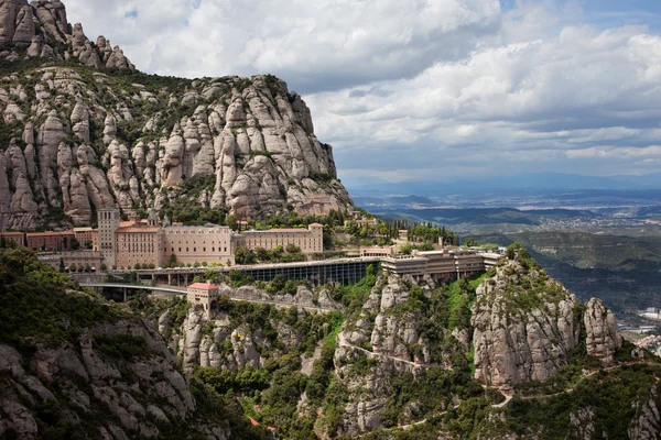 Montserrat Monastery ve dağ, İspanya — Stok fotoğraf