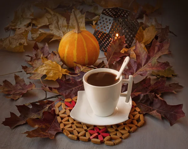 Cup of coffee on Halloween — Stock Photo, Image