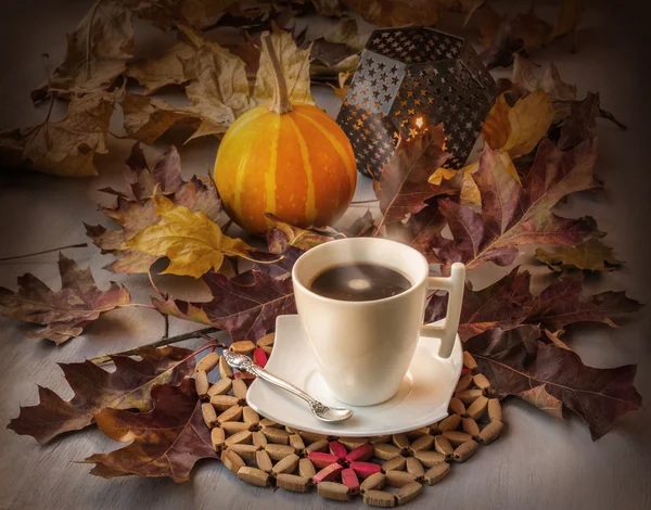 Cup of coffee on Halloween — Stock Photo, Image