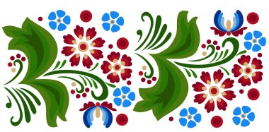 Çiçek desenli soyut İskandinav çiçekli