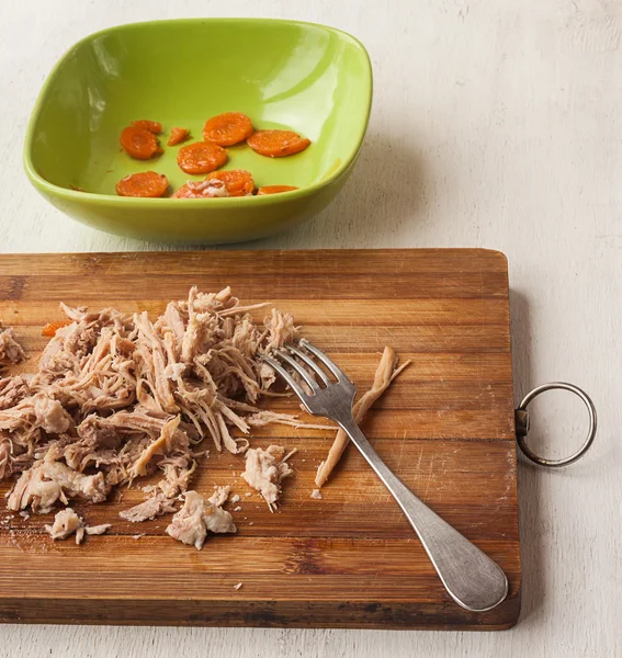 Fleisch für Aspik kochen — Stockfoto