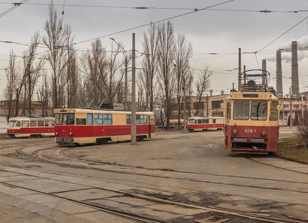 Dépôt de tramway Darnitsa à Kiev — Photo