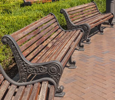 Bir kamu Bahçe Banklar