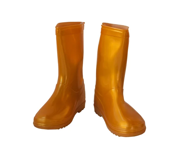 Golden-yellow rain boots — Stock Photo, Image