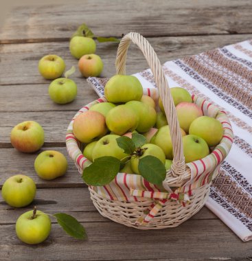 Elma arka plan ile sepet