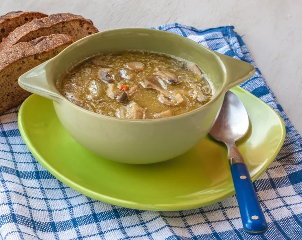 Zupa grzybowa z warzywami — Zdjęcie stockowe