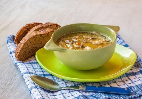 Homemade vegetarian mushroom soup — Stock Photo, Image