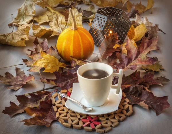 Cup of coffee on Halloween — Stock Photo, Image