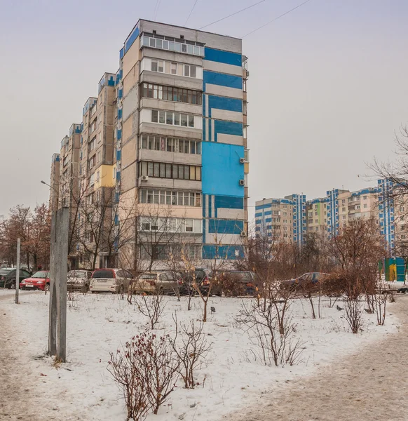 Yard in winter in Kiev — Stock Photo, Image