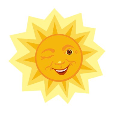 Gülümseyen güneş izole