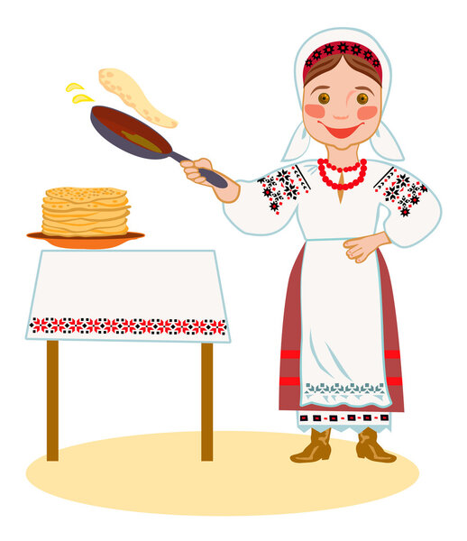 Ukrainian bakes pancakes on Shrove Tuesday