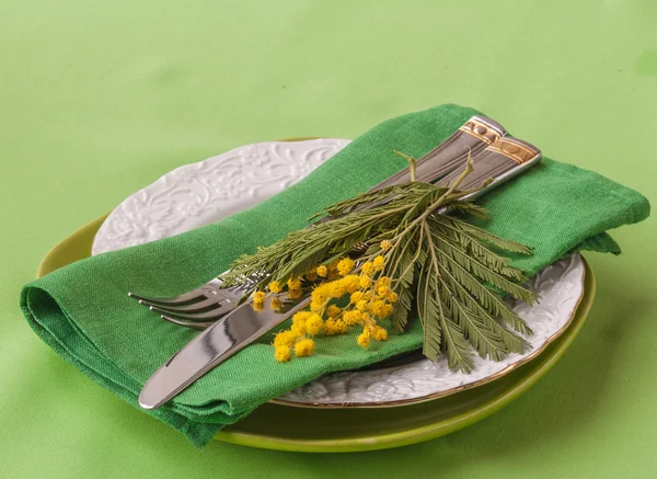 Spring festive table setting — Stock Photo, Image