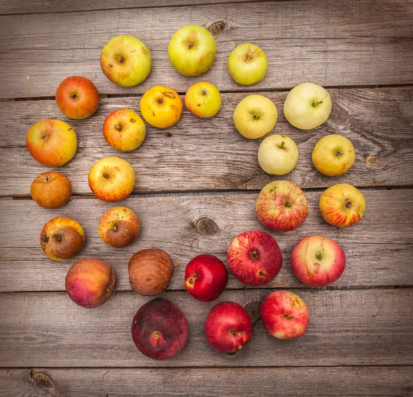 Transition de la couleur des pommes — Photo