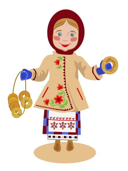 Ukrainian girl with bagels