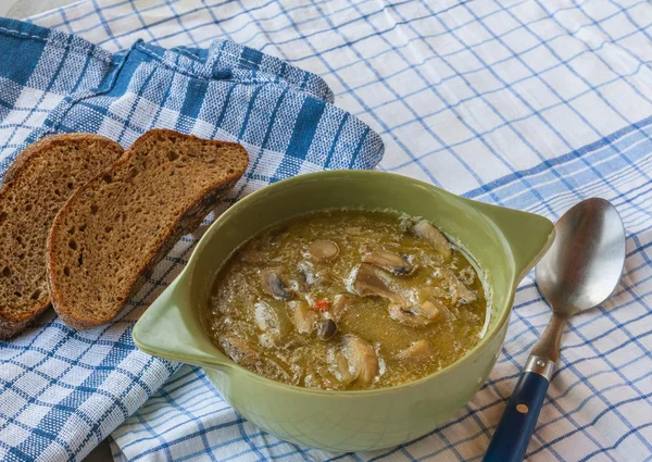 Vegan lenten mushroom soup — Stock Photo, Image