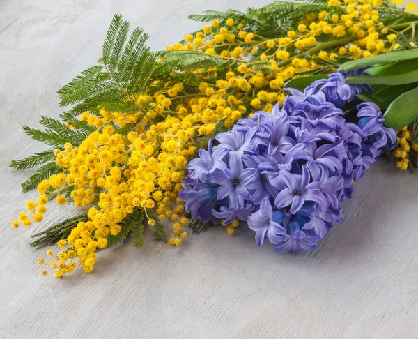 Easter background with mimosa — Stock Photo, Image