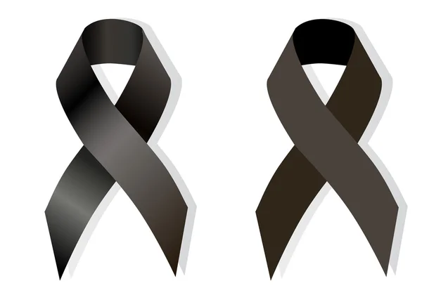 Black awareness ribbon set — Stock Vector