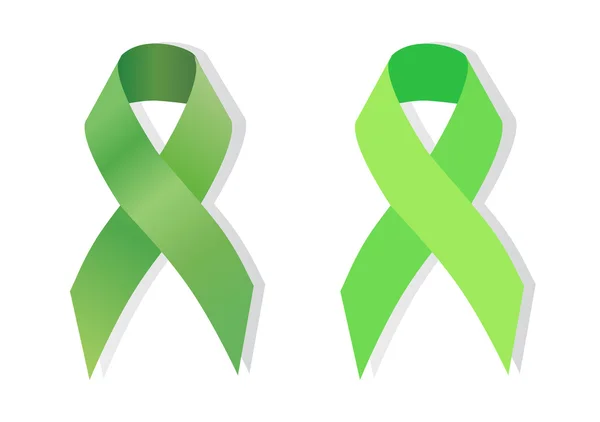 Two Green ribbons — Stock Vector