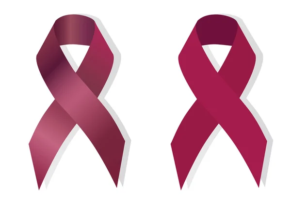 Two Burgundy ribbons — Stock Vector