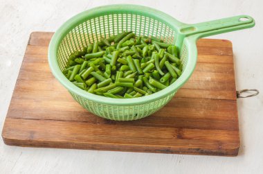 Kevgir ile yeşil fasulye