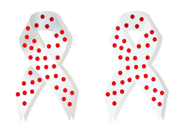 White ribbon with red spots — Stock Vector