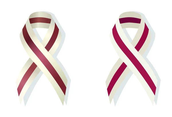 Burgundy and ivory ribbons — Stock Vector