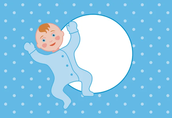 Baby boy birth card — Stock Vector