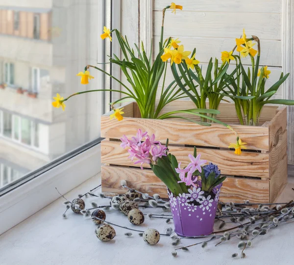 Ostern Dekoration Balkon — Stockfoto