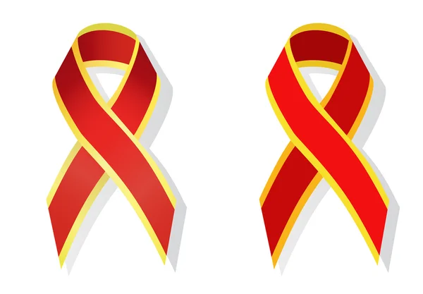 Red and gold ribbon — Stock Vector