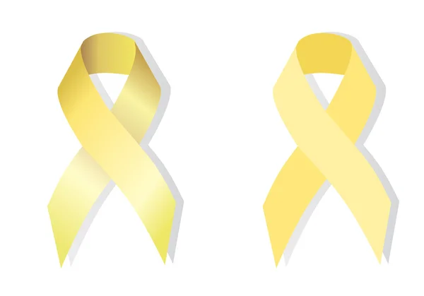 Pale Yellow Awareness Ribbons — Stock Vector