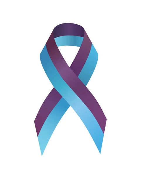 Purple  and blue striped ribbon  awareness — Stock Photo, Image