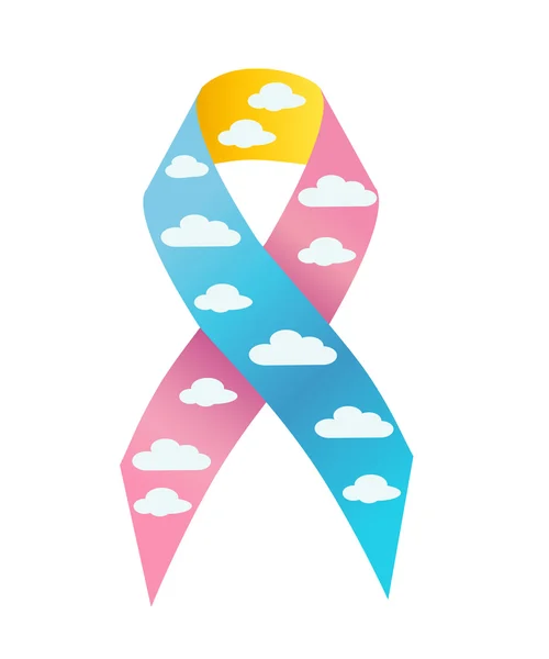 Cloud pink and blue ribbon awereness — Stock Photo, Image